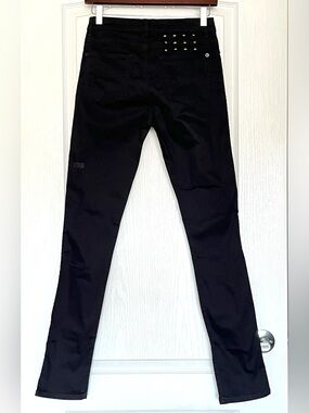 RARE Ksubi Super Spray On Black Night Gold Embroidered Skinny Jeans Size 28
